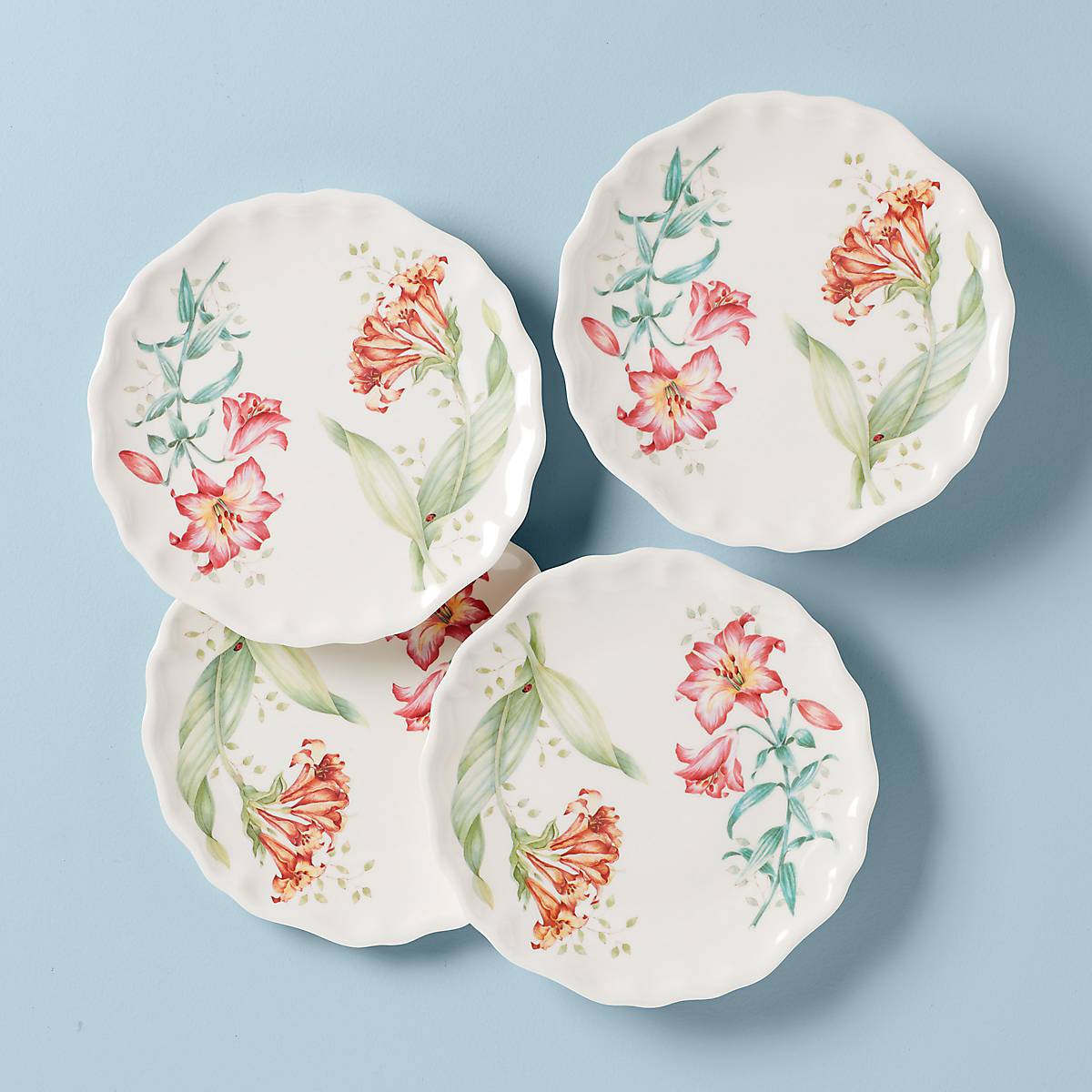Butterfly Meadow Melamine Accent Decorative Plates - Set of 4