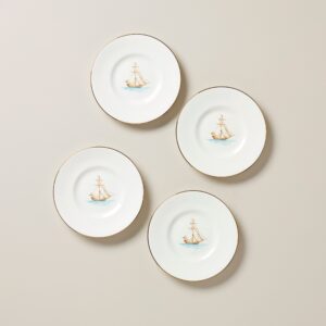 Carved Beaded Dessert Decorative Plates, Set of 4