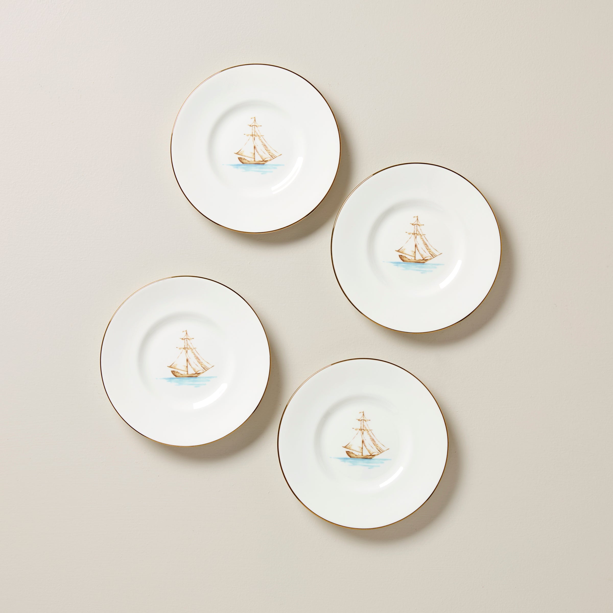 Carved Beaded Dessert Decorative Plates, Set of 4