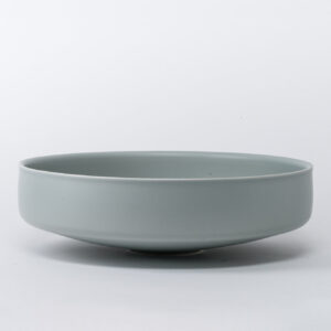 Large Misty Grey Wide Matte Serving Bowl
